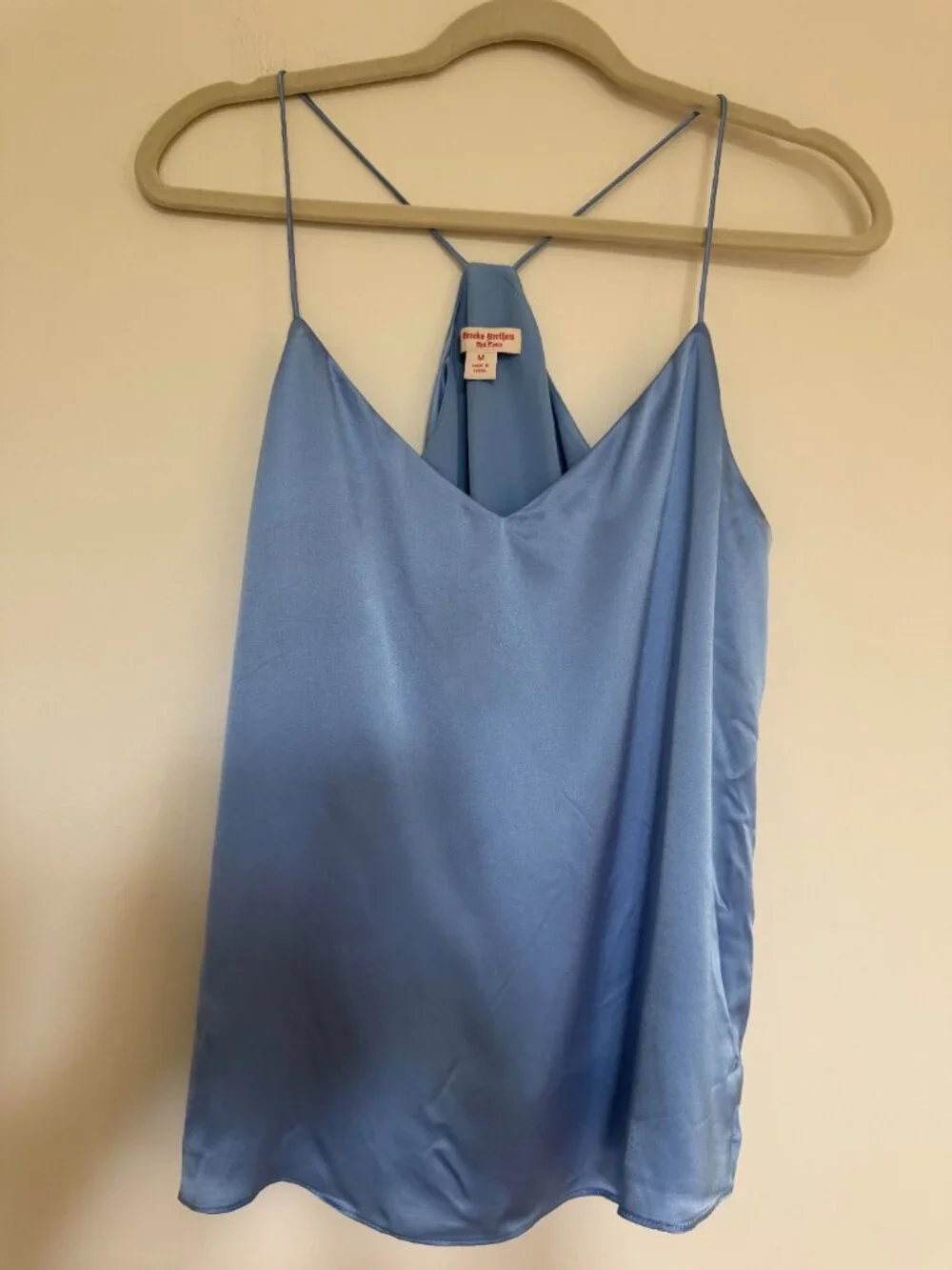 Brooks Brothers Silk Charmeuse Camisole Tank Top Minimalist Coquette Blue - M